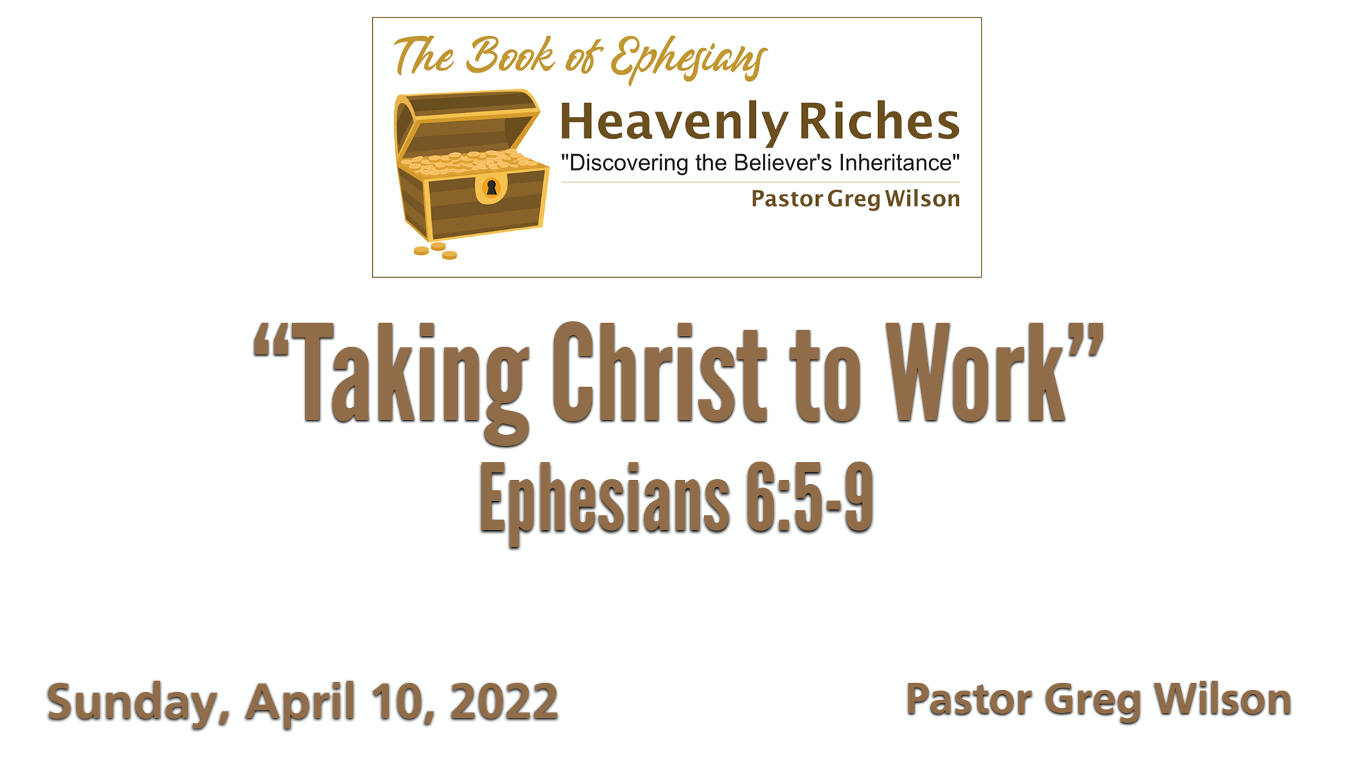 "Taking Christ to Work"