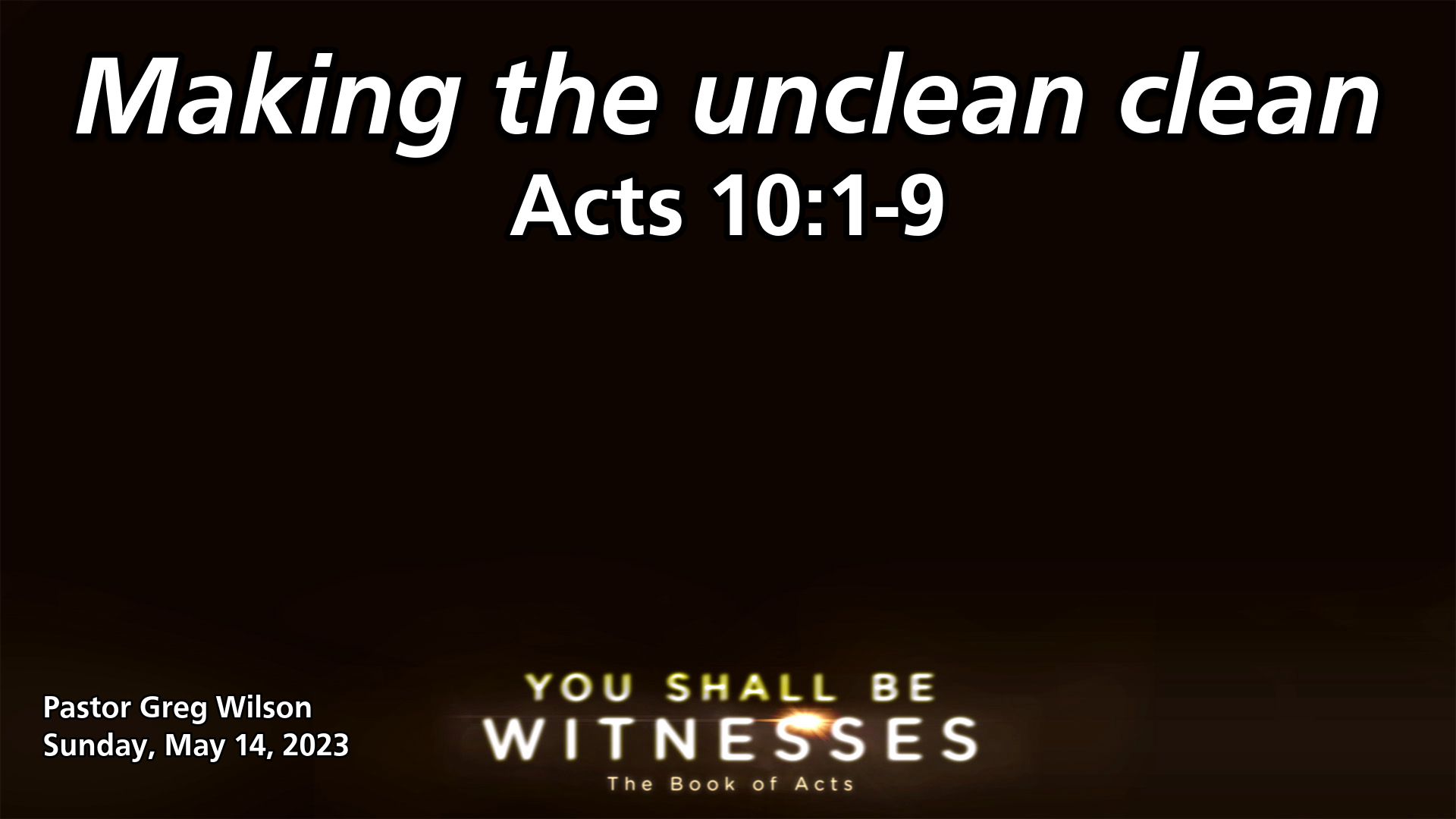 "Making the unclean clean"