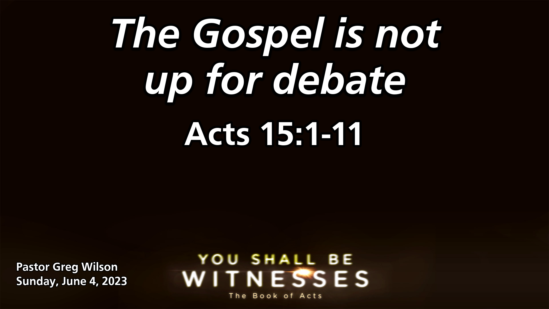 "The Gospel is not up for debate"