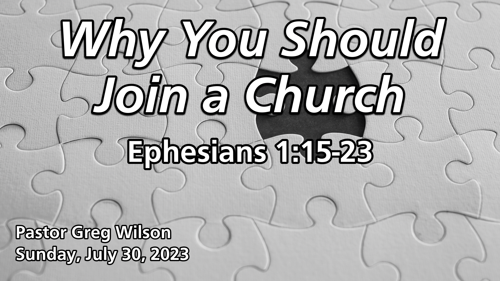 "Why You Should Join a Church"