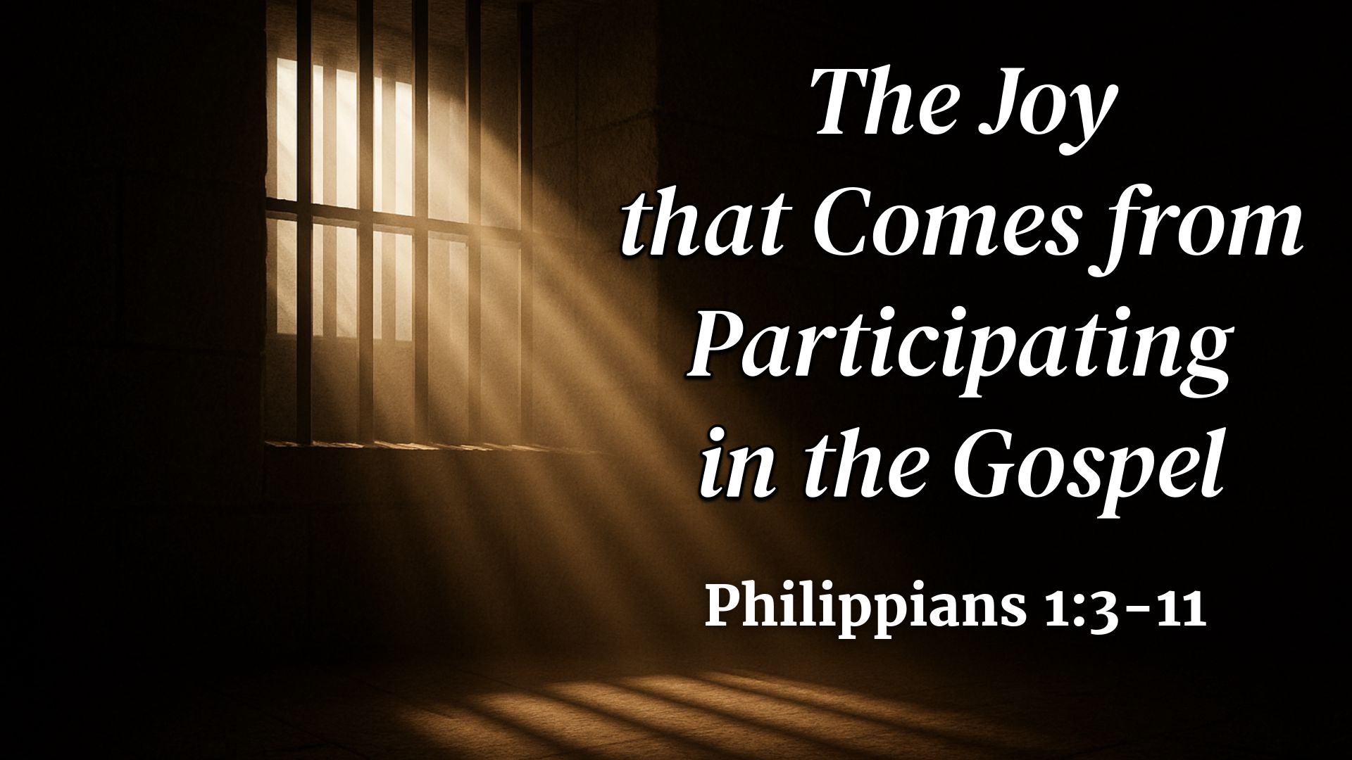 "The Joy that Comes from Participating in the Gospel"